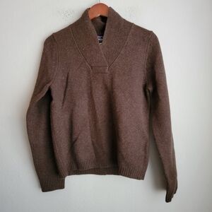 Patagonia Lambswool Shawl Sweater in Brown size L NWT
